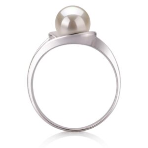 Clare White 6-7mm AAA Quality Freshwater 925 Sterling Silver Cultured Pearl Ring For Women - Size-6