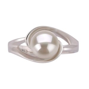 Clare White 6-7mm AAA Quality Freshwater 925 Sterling Silver Cultured Pearl Ring For Women - Size-6