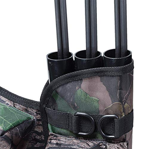 UNISTRENGH Back Hip Archery Quiver Holder 3 Tube Camo Archery Arrow Quiver Holder for Hunting Training with Carry Bag for 24-30 Arrows