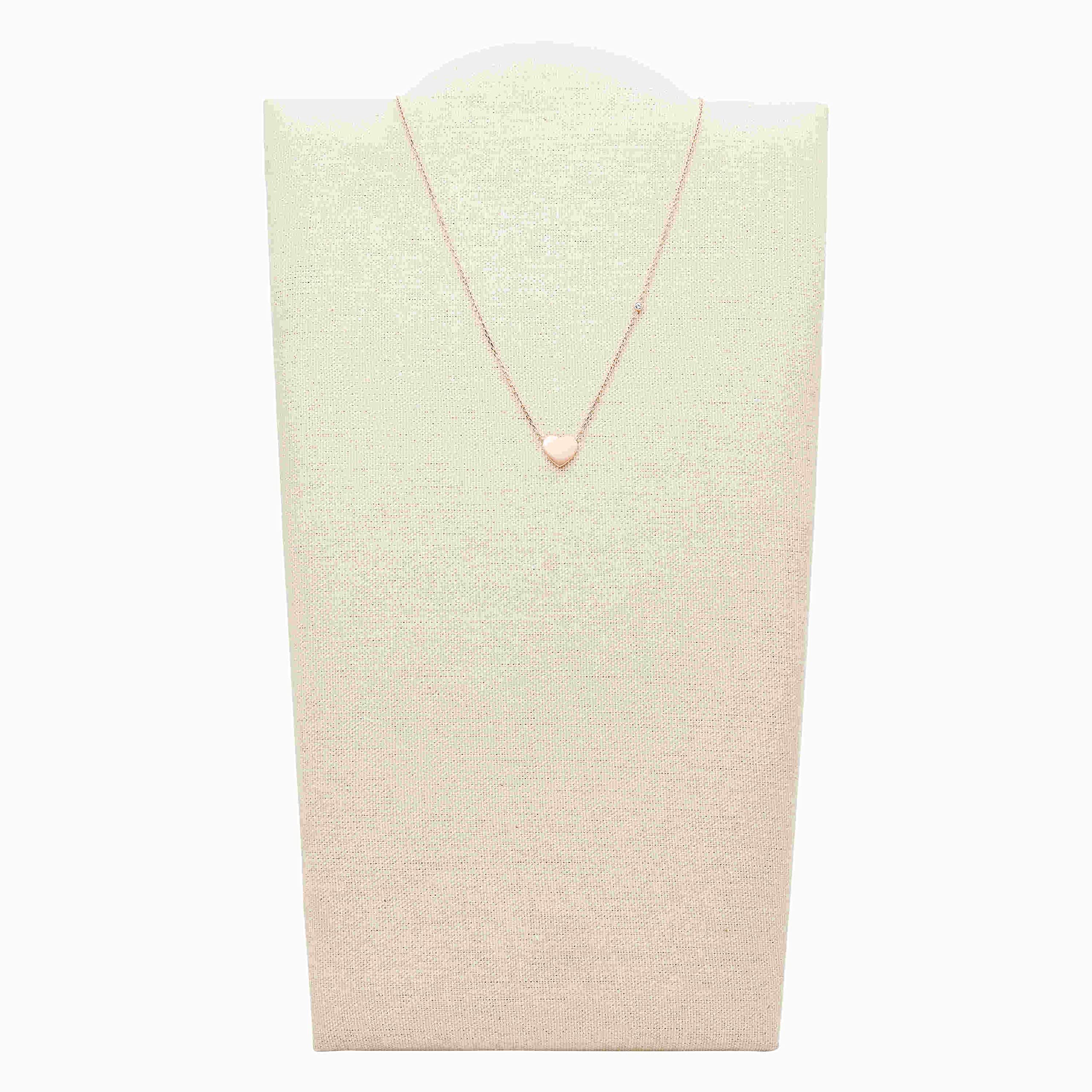 Fossil Women's Engravable Necklace, Color: Rose Gold (Model: JF03081791)