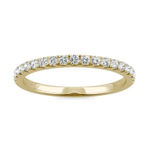 14k yellow gold moissanite by charles & colvard 1.6mm round wedding band-size 7 0.33cttw dew