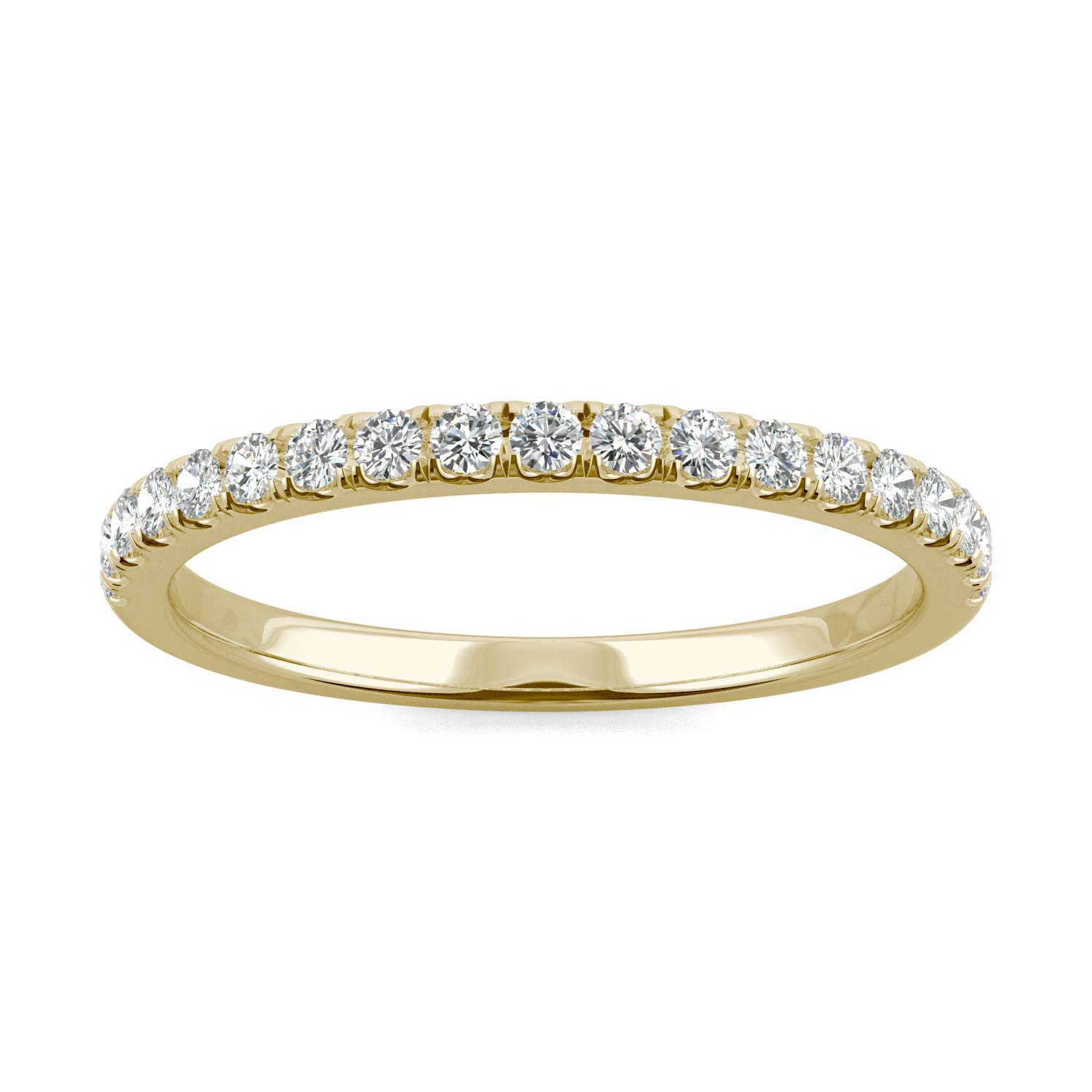 14K Yellow Gold Moissanite by Charles & Colvard 1.6mm Round Wedding Band-size 7 0.33cttw DEW