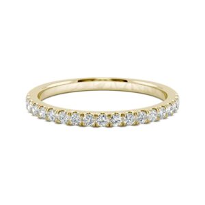 14K Yellow Gold Moissanite by Charles & Colvard 1.6mm Round Wedding Band-size 7 0.33cttw DEW