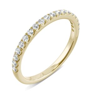 14K Yellow Gold Moissanite by Charles & Colvard 1.6mm Round Wedding Band-size 7 0.33cttw DEW