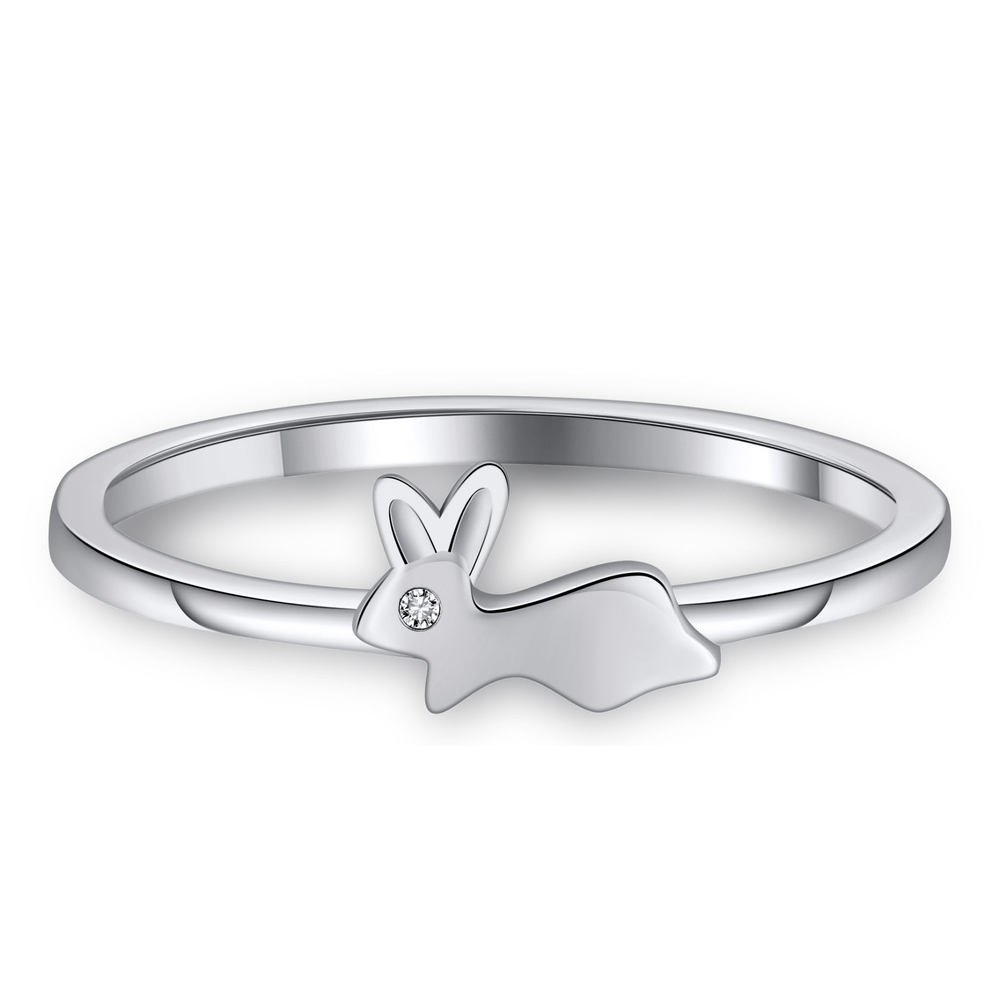 Cute Bunny Rabbit Ring Women by Ginger Lyne 925 Sterling Silver Cubic Zirconia Pet Jewelry Collection