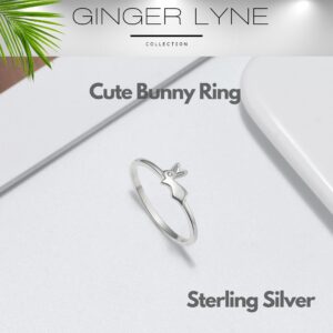 Cute Bunny Rabbit Ring Women by Ginger Lyne 925 Sterling Silver Cubic Zirconia Pet Jewelry Collection