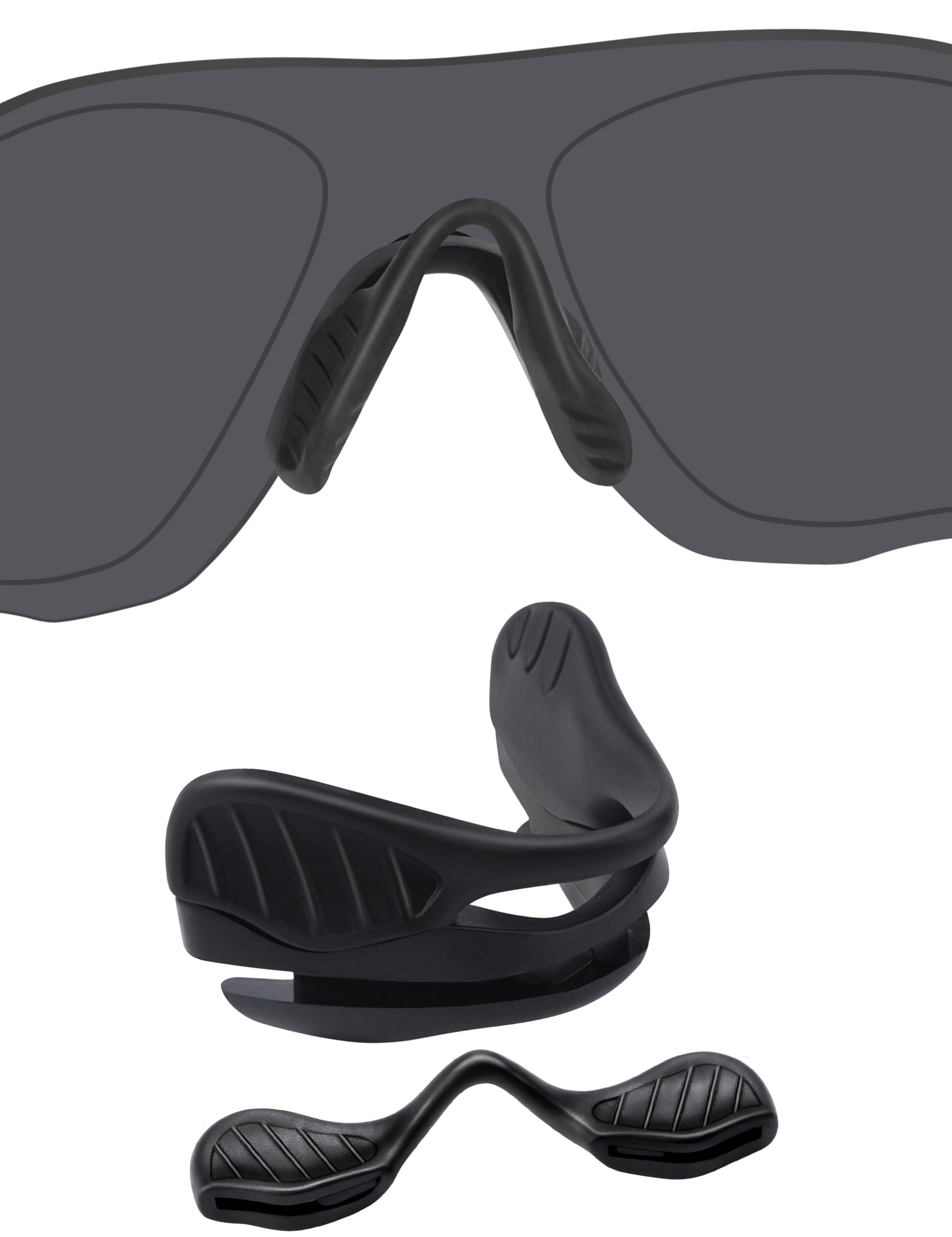 BLAZERBUCK Replacement Nose Piece Pads for Oakley EVZero Path/EVZero Pitch/EVZero Range/EVZero Blades Sunglasses - Black