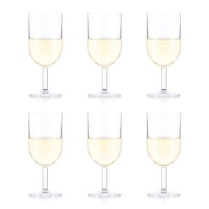 bodum oktett bpa-free san plastic shatterproof glass, 8 ounce (6-pack), white wine