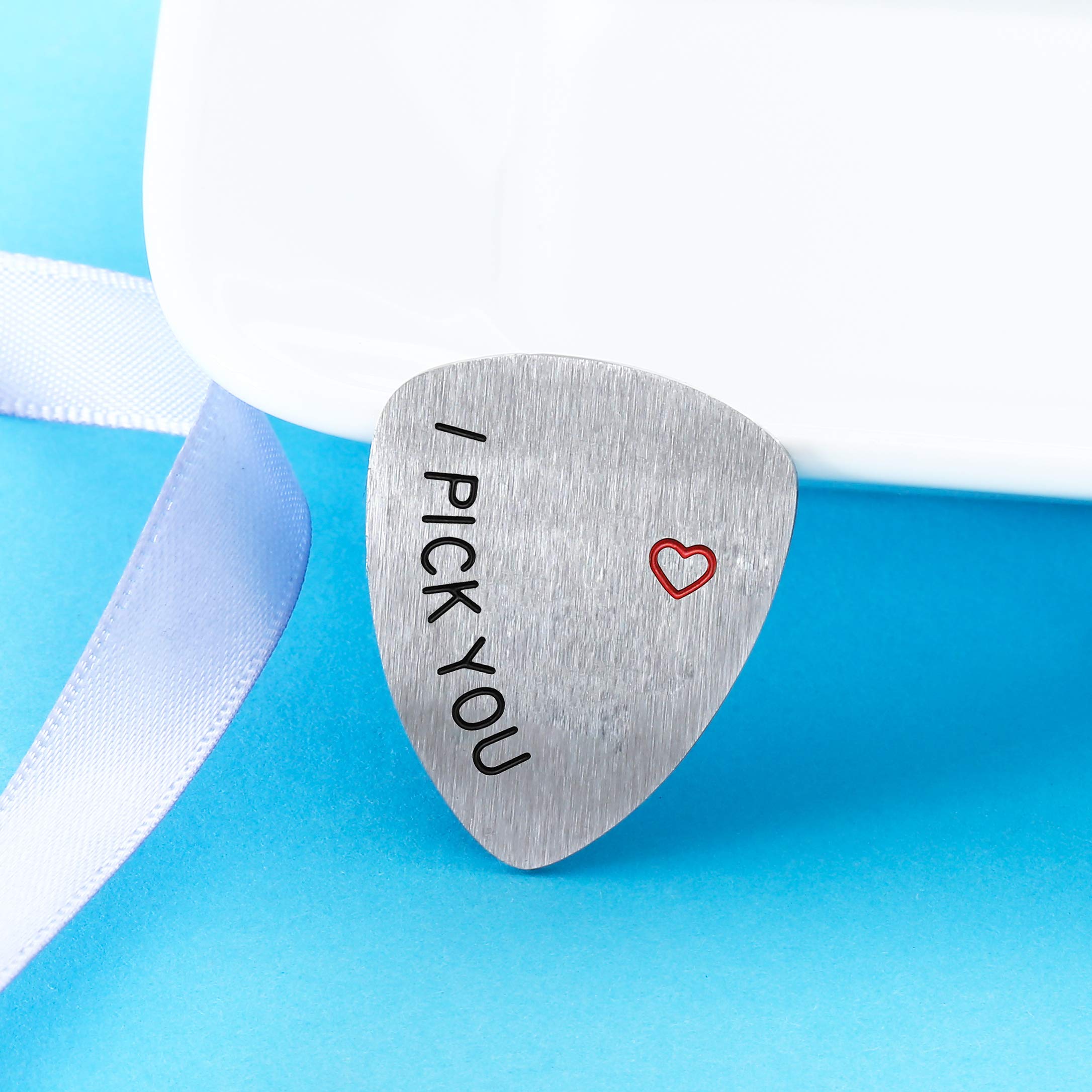 Husband Boyfriend Gifts Guitar Picks Gifts for Musician Husband Boyfriend Dad, Valentine's Day Gift for Him, Wedding Anniversary Present for Men (I Pick You)