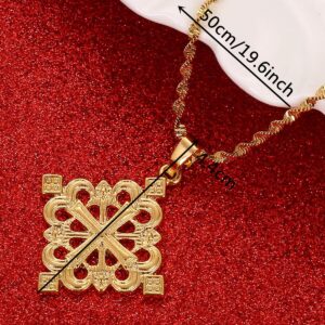 BR Gold Jewelry Ethiopian Big Cross Pendant Necklaces for Women Men Ethiopian Chain Eritrea