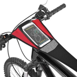 bike sweat guard, sweat net catcher with waterproof denim phone pouch for road bike and mountain bike