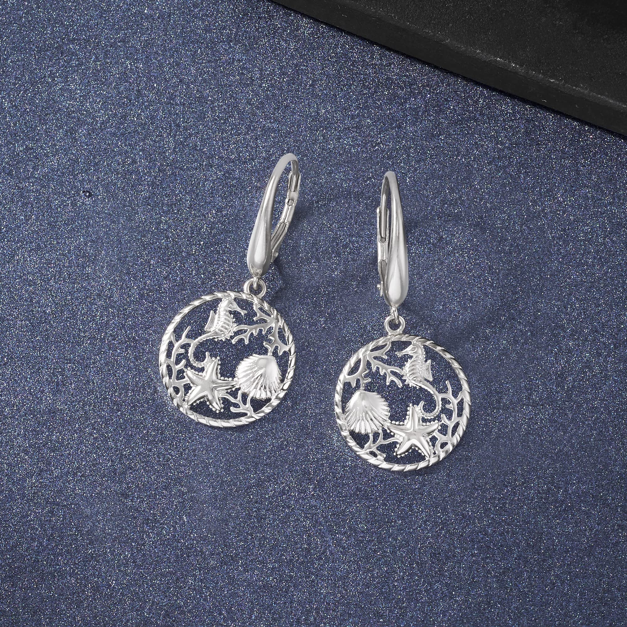 Ross-Simons Sterling Silver Sea Life Drop Earrings