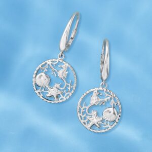 Ross-Simons Sterling Silver Sea Life Drop Earrings