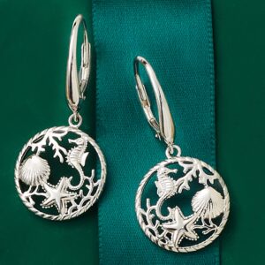 Ross-Simons Sterling Silver Sea Life Drop Earrings