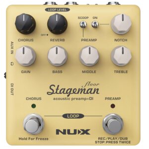 nux stageman floor acoustic preamp and di pedal