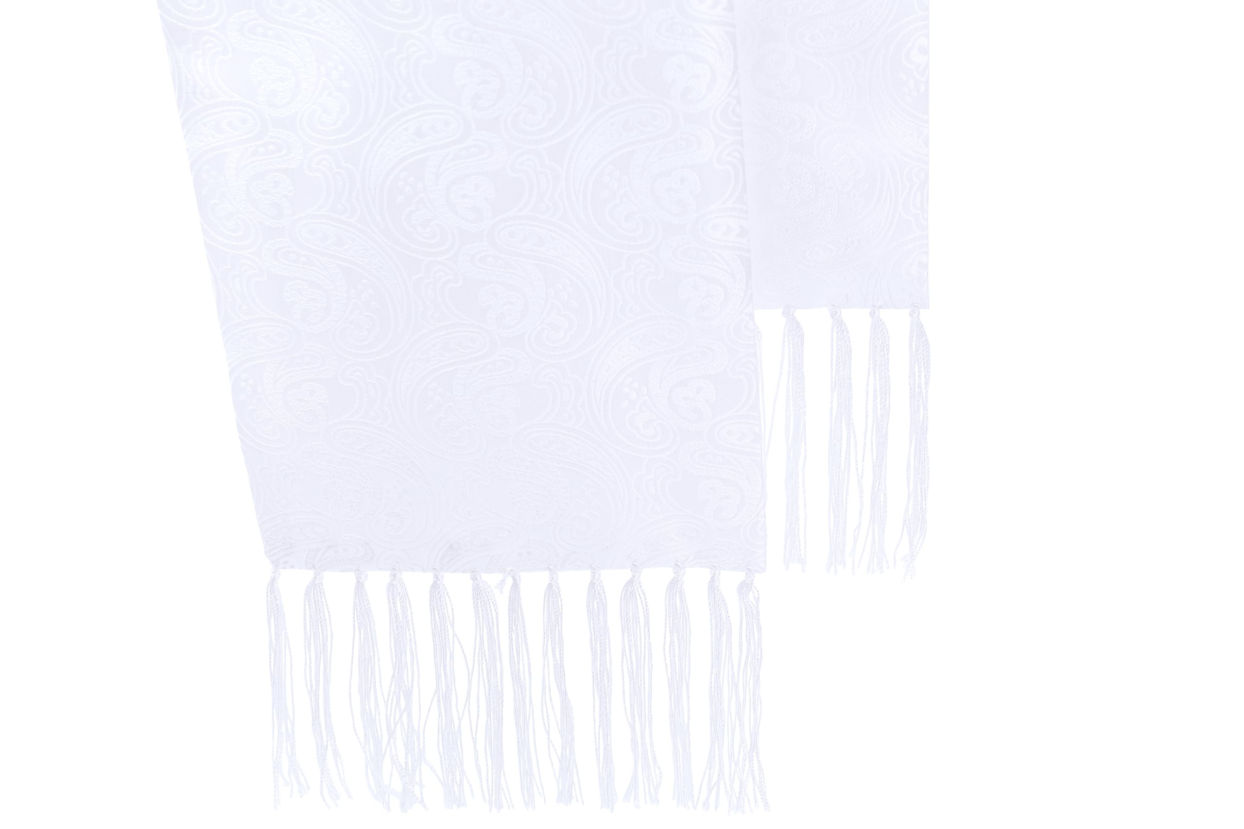 S.H. Churchill & Co. Luxurious Men's Paisley Scarf - Elegant, Soft Silk Blend, Classic Design for Sophisticated Style & Warmth - White