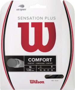 wilson sensation plus 16 tennis string - 200m reel, black