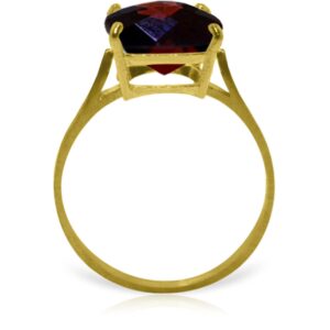 Galaxy Gold GG 14k Solid Yellow Gold Ring with Natural Checkerboard Cut Garnet - Size 7.0