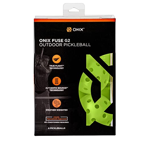 Onix Pickleball Fuse G2 Outdoor Balls - Greater Balance and Durability Easy to Control Authentic Bounce