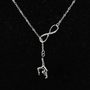 FUSTMW Gymnast Gift Gymnastics Y Necklace Infinity Love Charm Gymnast Jewelry Gymnastics Class Gift for Women