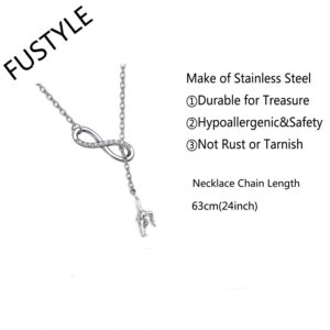 FUSTMW Gymnast Gift Gymnastics Y Necklace Infinity Love Charm Gymnast Jewelry Gymnastics Class Gift for Women