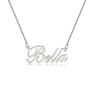 lutilo 925 sterling sliver custom name necklace personalized initial necklaces pendant jewelry gift for her (bella)