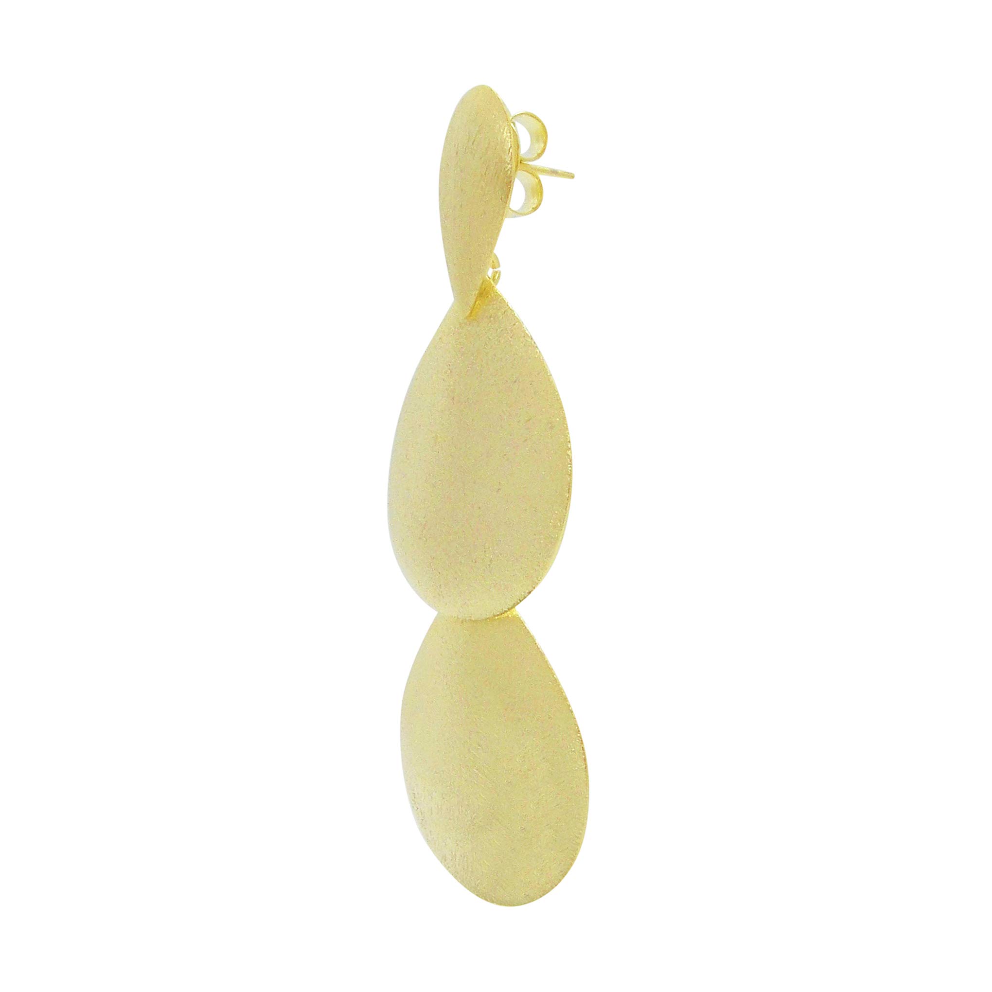 Sheila Fajl Melinda Triple Teardrop Statement Earrings in Gold Plated