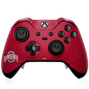 skinit decal gaming skin compatible with xbox one elite controller - officially licensed ohio state university osu ohio state buckeyes red logo design