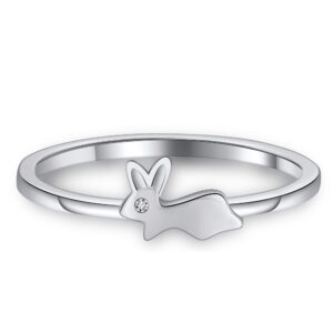 cute bunny rabbit ring women by ginger lyne 925 sterling silver cubic zirconia pet jewelry collection