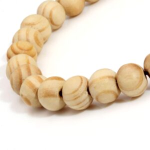 MILAKOO 3 Pcs Wooden Beaded Bracelet Bangle for Men and Women Elastic 8MM Beads