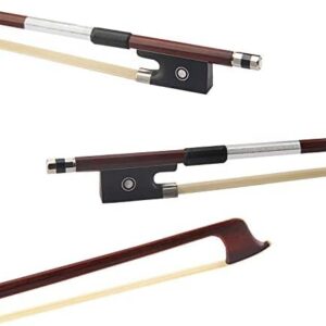 AMZZ Professional Full Size 4/4 Violin Bow Well Balanced Round Brazil Wood Stick Horsehair （4 4 Violin Bow）