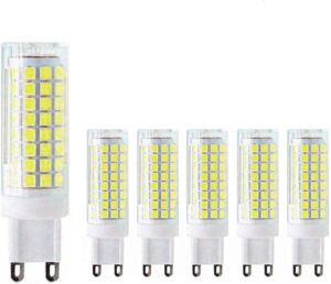 maotopcom 10w g9 led bulb dimmable led corn light bulbs - 100w g9 halogen bulbs equivalent 6000k daylight white ceramic g9 led light bulbs for home lighting chandelier ceiling fan, ac120v (6 pack)