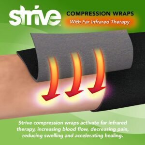 STRIVE Compression Infrared 6"x60" Therapy Wrap for Wrist, Arm, Leg, Ankle, Elbow. Enhances Blood Flow, Reduces Swelling, Accelerates Healing. Black, Made in the USA