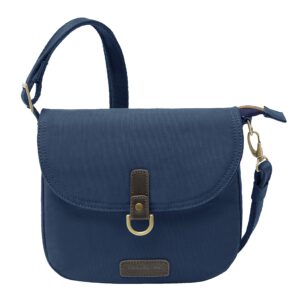 travelon anti-theft courier saddle crossbody, navy, 9 x 7 x 2.25