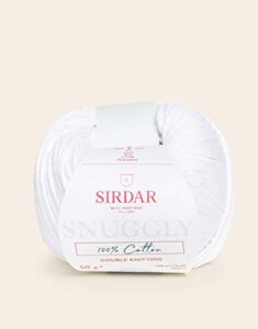 sirdar - snuggly 100% cotton knitting yarn - white (# 762)