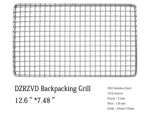 DZRZVD-The Bushcraft Backpacker's Grill Grate - Welded Stainless Steel Mesh (Upgrade Camping Fire Rated)-7.48"X12.6"