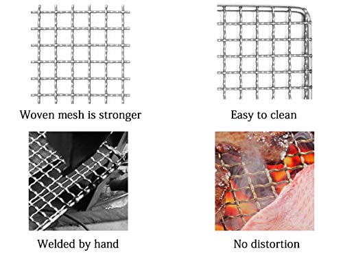 DZRZVD-The Bushcraft Backpacker's Grill Grate - Welded Stainless Steel Mesh (Upgrade Camping Fire Rated)-7.48"X12.6"