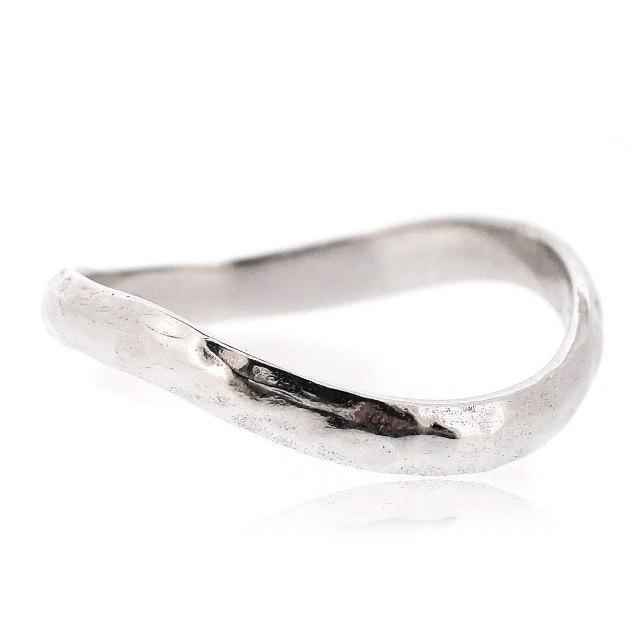 SOVATS Chic Hammered Thumb Ring for Women 925 Sterling Silver Rhodium Plated - Simple, Stylish &Trendy Nickel Free Ring, Size 7