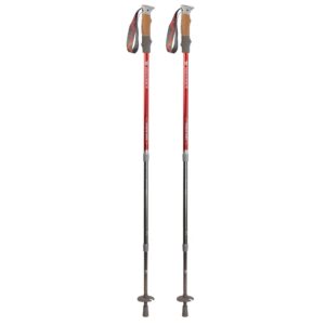 mountainsmith pyrite 7075 trekking poles, lava red, pair