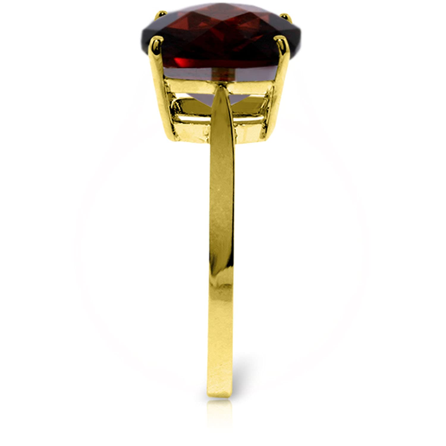 Galaxy Gold GG 14k Solid Yellow Gold Ring with Natural Checkerboard Cut Garnet - Size 5.5