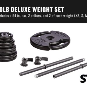 The Step Fitness Deluxe Barbell Weight Set, 60 lbs with Bar, Collars, and Weights