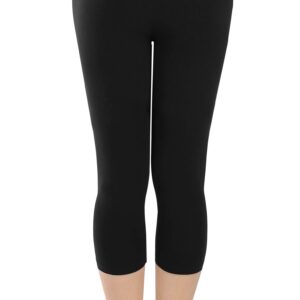 Neonysweets Womens Capris Active Running Workout Yoga Pants (Large, Black)