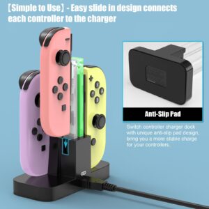 Joy Con Charging Dock for Nintendo Switch, Diyife® Charging Dock Replacement for Nintendo Switch & Charger for Switch Joy Con, with a USB Type-C Interface, Charging 4 Gamepads Together