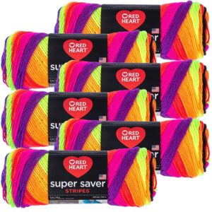 red heart bright stripe super saver yarn 6/pk 6 pack