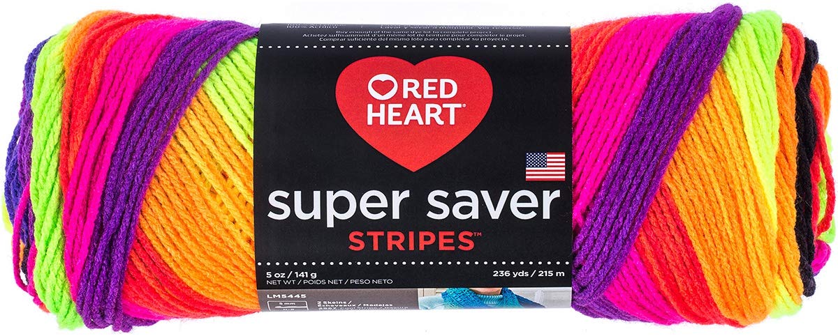 Red Heart Bright Stripe Super Saver Yarn 6/Pk 6 Pack