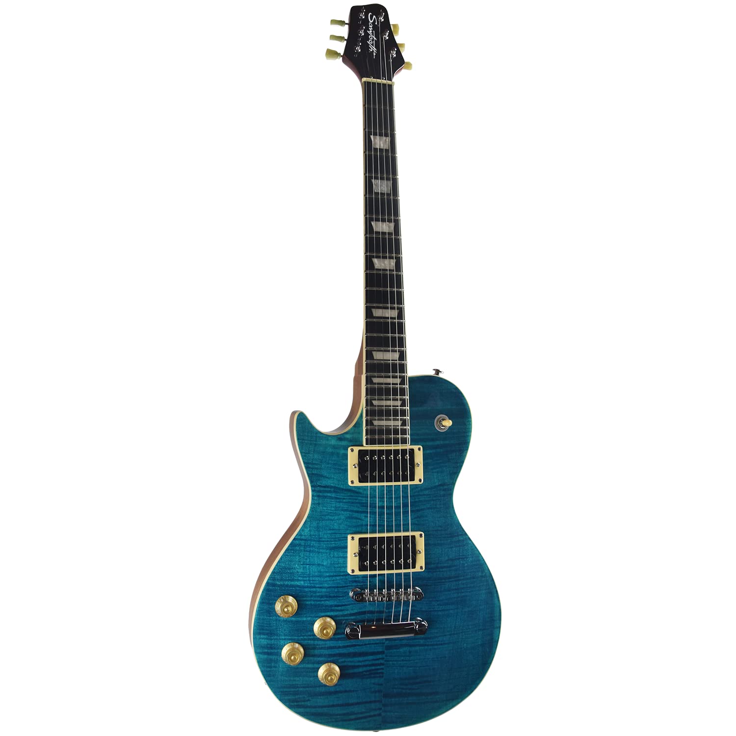 Sawtooth Heritage 60 Series Left Handed Flame Maple Top Electric Guitar, Cali Blue Flame