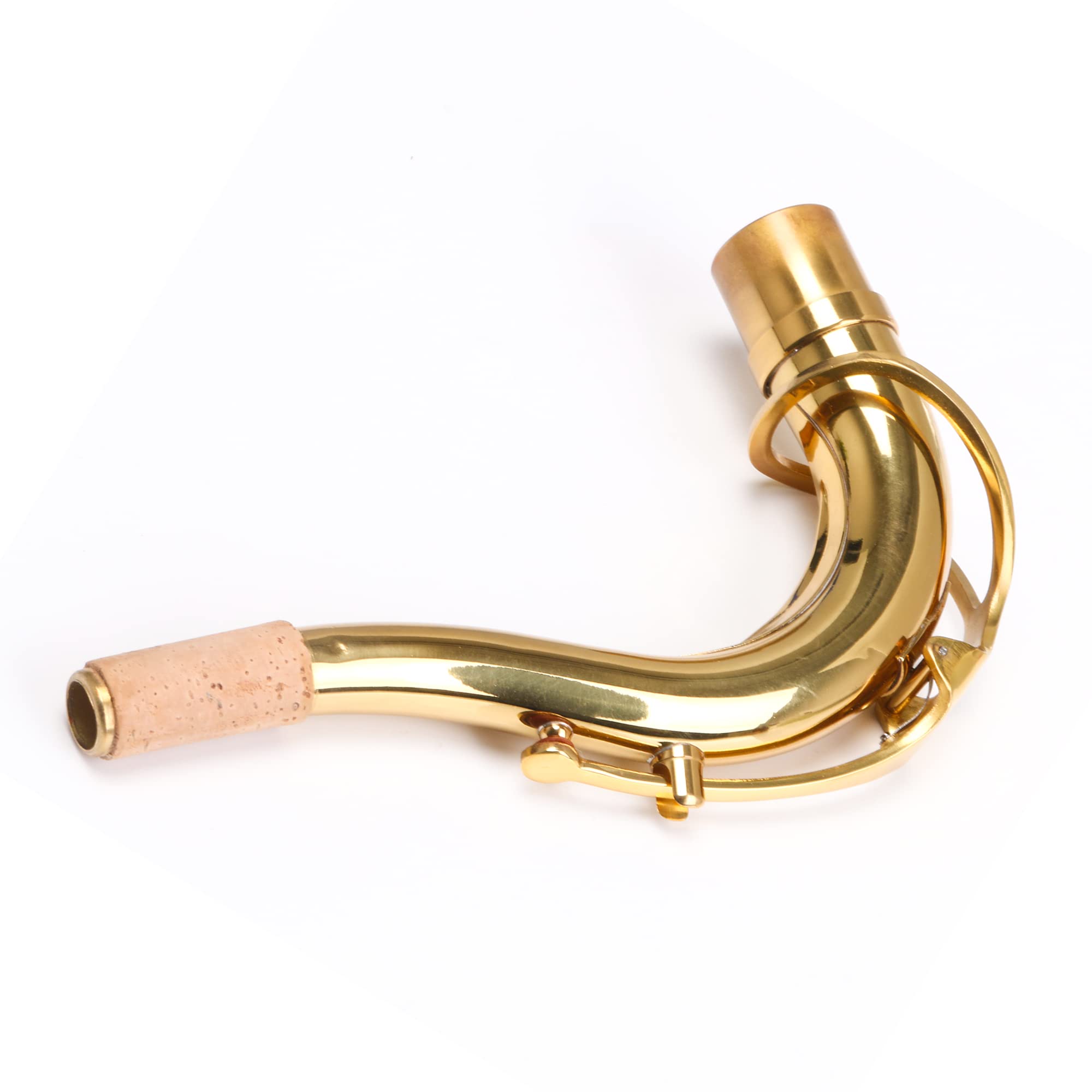 Lovermusic 27.5mm Port Golden Copper Alto Tenor Elbow Bend Neck Replacement Parts for Saxophone