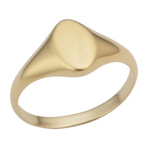 kooljewelry 14k yellow gold 9.7 mm marquise signet ring (size 5)