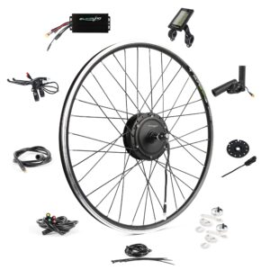 ebikeling waterproof ebike conversion kit for electric bike 700c front/rear wheel electric bicycle hub motor kit, 500w, front/lcd/thumb