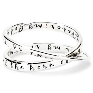 Dicksons Psalms 18:2 Inspirational Women's Double Mobius Silver-Plated Fashion Ring, Size 7